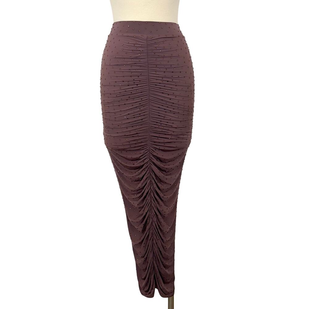Alex Perry Ruched Maxi Skirt Sparkly Crystal Embellished UK 8 (US 4)